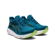 ASICS Gel-Nimbus 25 1012B356-401 Herren Laufschuhe - Hochleistungs-Leichtgewicht-Dämpfungsdesign in Blaugrün und Hellgelb