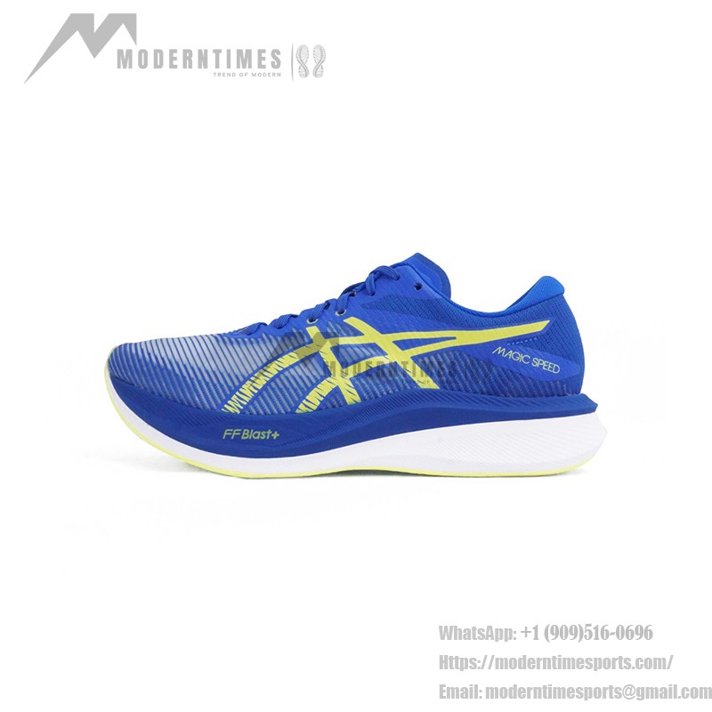 ASICS Magic Speed 3 1011B704-400 Herren Laufschuhe in Königsblau und Neon-Gelb