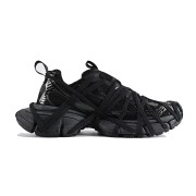 Balenciaga Runner Kith Four.Color 7.0 - All-Black Futuristic Sneakers with Bold Strap Design for Street Style