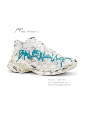 Balenciaga Runner Kith Four.Color 7.0 - Distressed Futuristic Sneakers with Bold Graffiti Design for Street Style