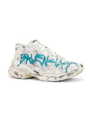 Balenciaga Runner Kith Four.Color 7.0 - Distressed Futuristic Sneakers with Bold Graffiti Design for Street Style