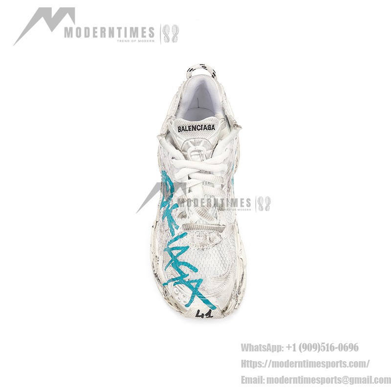 Balenciaga Runner Kith Four.Color 7.0 - Distressed Sneakers with Graffiti Design for Street Style