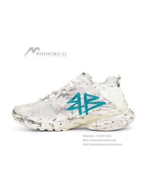Balenciaga Runner Kith Four.Color 7.0 - Distressed Futuristic Sneakers with Bold Graffiti Design for Street Style