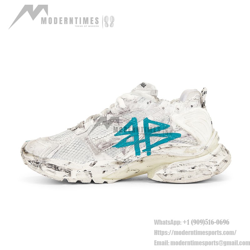 Balenciaga Runner Kith Four.Color 7.0 - Distressed Sneakers with Graffiti Design for Street Style