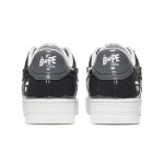 BAPE STA Low Black & Grey Patent Leather Sneakers with White Sole