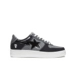 BAPE STA Low Black & Grey Patent Leather Sneakers with White Sole