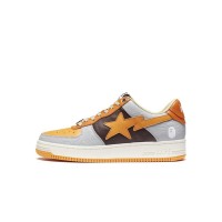 BAPE STA Low グレー＆オレンジ スニーカー 1H70191002-ORG｜大胆なストリートウェア融合