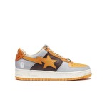 BAPE STA Low Grey & Orange Sneakers with vibrant orange star logo