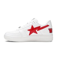 BAPE STA Low Shark White & Red Sneakers 1F30291002 | Iconic Streetwear Style