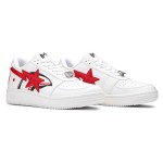 BAPE STA Low Shark White & Red Sneakers featuring red star logo