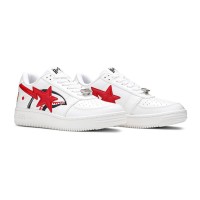 BAPE STA Low Shark White & Red Sneakers 1F30291002 | Iconic Streetwear Style