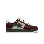 BAPE Bapesta 2 Brick Red & Grey Patent Leather Sneakers 1I80191006-GYXRD - Iconic Streetwear Design