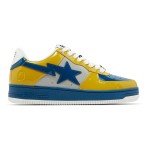 BAPE Bapesta 2 Yellow & Blue Patent Leather Sneakers with vibrant design.