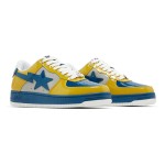 BAPE Bapesta 2 Yellow & Blue Patent Leather Sneakers with vibrant design.