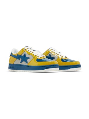 BAPE Bapesta 2 イエロー＆ブルー パテントレザー スニーカー 1I80191006-GYXYE | 鮮やかなストリートウェアスタイル