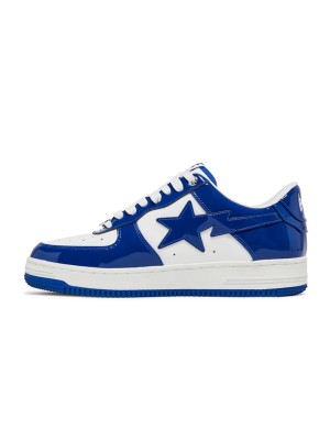 BAPE Bapesta 5 Royal Blue 1I70191022-BLU | Iconic Patent Leather Sneakers in Blue & White