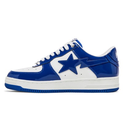 BAPE Bapesta 5 Royal Blue 1I70191022-BLU | Iconic Patent Leather Sneakers in Blue & White