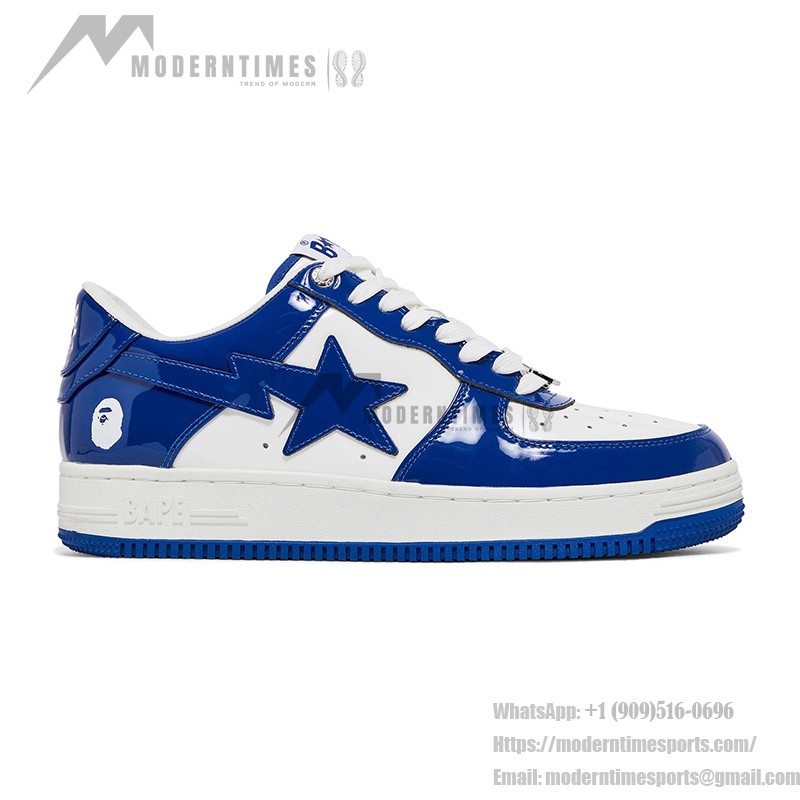 BAPE Bapesta 5 Royal Blue Patent Leather Sneakers