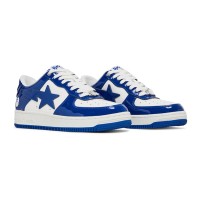 BAPE Bapesta 5 Royal Blue 1I70191022-BLU | Iconic Patent Leather Sneakers in Blue & White