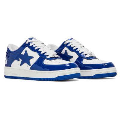 BAPE Bapesta 5 Royal Blue 1I70191022-BLU | Iconic Patent Leather Sneakers in Blue & White