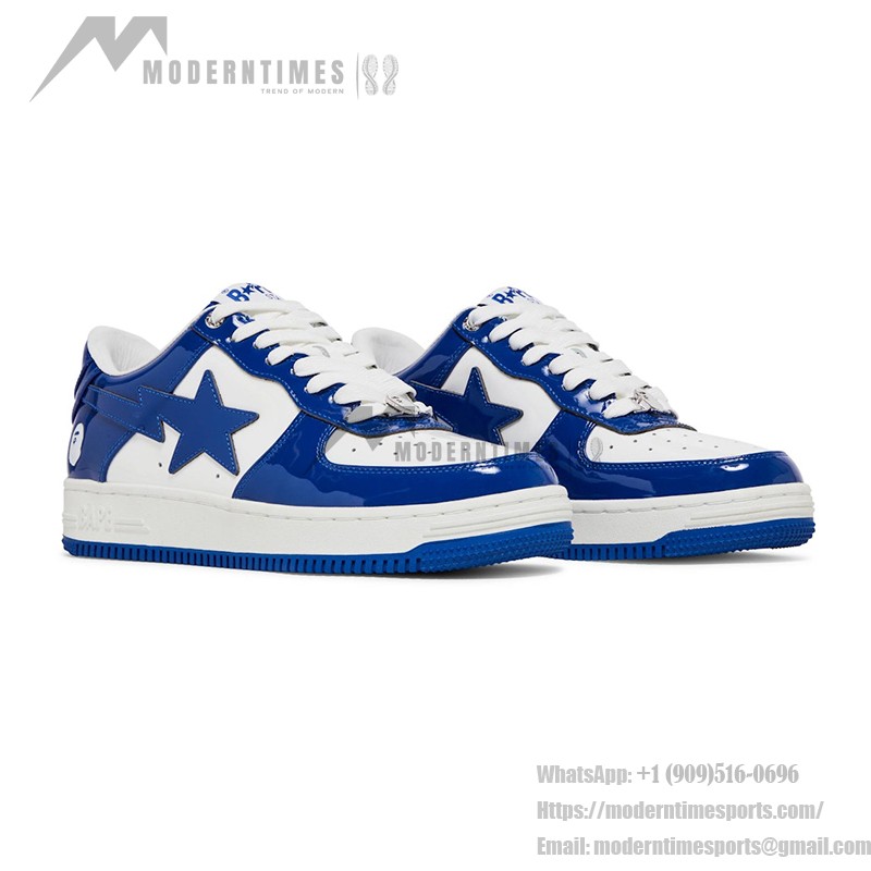 BAPE Bapesta 5 Royal Blue Patent Leather Sneakers