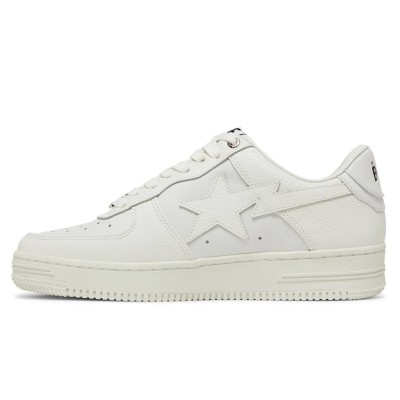 BAPE Bapesta 6 White 1J30191013-WHT | Minimalist All-White Iconic Sneakers