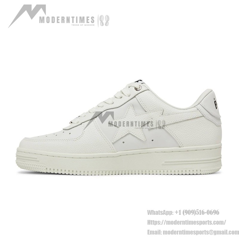 BAPE Bapesta 6 White Leather Sneakers