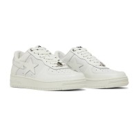 BAPE Bapesta 6 White 1J30191013-WHT | Minimalist All-White Iconic Sneakers