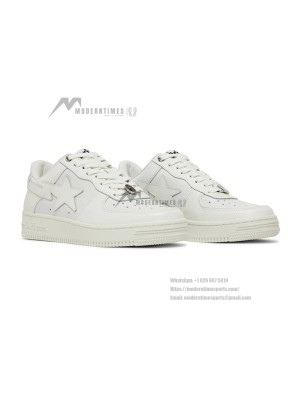 BAPE Bapesta 6 White 1J30191013-WHT | Minimalist All-White Iconic Sneakers
