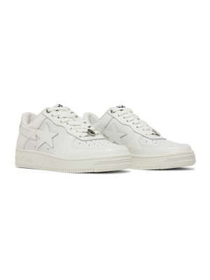 BAPE Bapesta 6 White 1J30191013-WHT | Minimalist All-White Iconic Sneakers