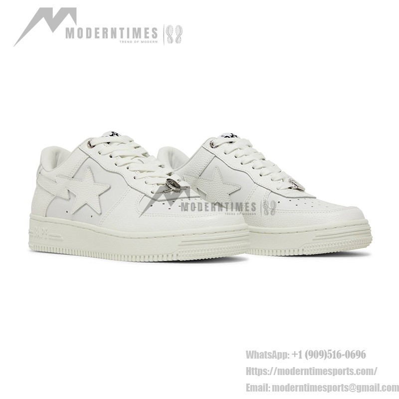 BAPE Bapesta 6 White Leather Sneakers