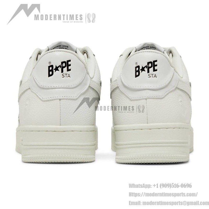 BAPE Bapesta 6 White Leather Sneakers