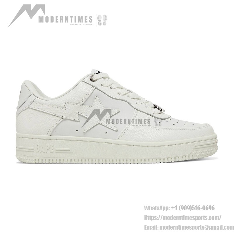 BAPE Bapesta 6 White Leather Sneakers