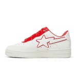 BAPE Bapesta 8 M1 White and Red Leather Sneakers