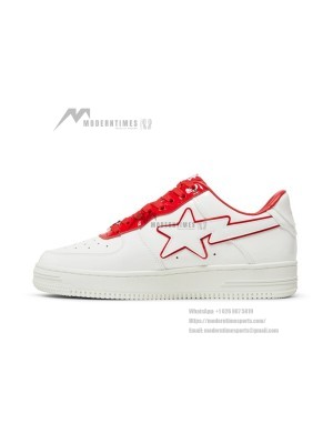 BAPE Bapesta 8 M1 White Red 1J30191017-RD | Iconic White and Red Streetwear Sneakers