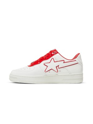 BAPE Bapesta 8 M1 White Red 1J30191017-RD | Ikonische Weiß-Rot Streetwear-Sneaker