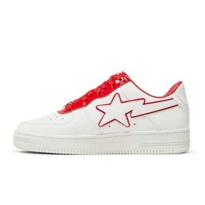 BAPE Bapesta 8 M1 White Red 1J30191017-RD | Iconic White and Red Streetwear Sneakers