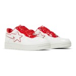 BAPE Bapesta 8 M1 White and Red Leather Sneakers