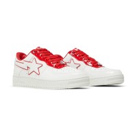 BAPE Bapesta 8 M1 White Red 1J30191017-RD | Iconic White and Red Streetwear Sneakers