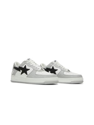 BAPE Bapesta Low M2 White Grey 1H70191002-WHT | Iconic White, Grey, and Black Low-Top Sneakers