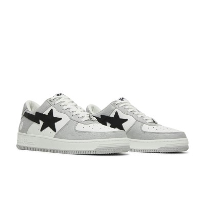 BAPE Bapesta Low M2 White Grey 1H70191002-WHT | Iconic White, Grey, and Black Low-Top Sneakers