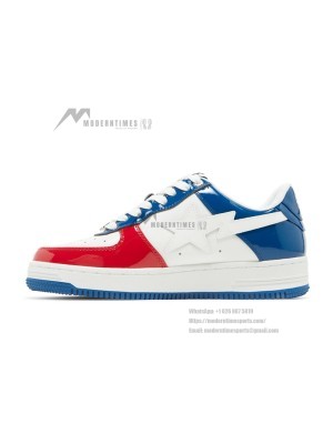 BAPE Bapesta M1 France 1I80191004-WHXBL | Iconic Red, White, and Blue Patent Leather Sneakers