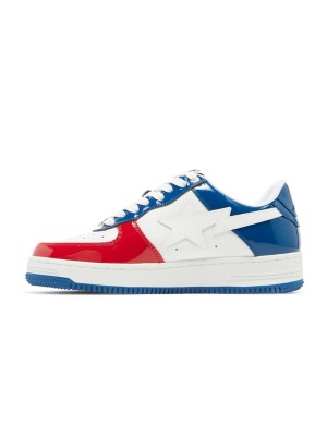 BAPE Bapesta M1 France 1I80191004-WHXBL | Iconic Red, White, and Blue Patent Leather Sneakers