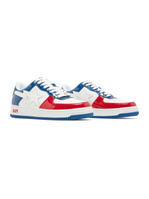 BAPE Bapesta M1 France 1I80191004-WHXBL | Iconic Red, White, and Blue Patent Leather Sneakers