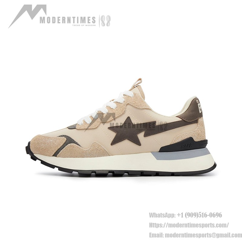 BAPE Roadsta Express Brown Suede and Fabric Running Sneakers