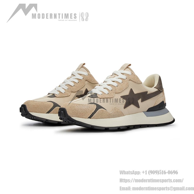 BAPE Roadsta Express Brown Suede and Fabric Running Sneakers