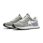 BAPE Roadsta Express Grey Suede and Fabric Running Sneakers