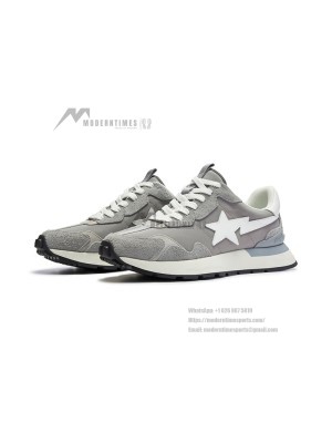 BAPE Roadsta Express Grey 1I20191015-GRY | Retro-Inspired Grey Suede Running Sneakers