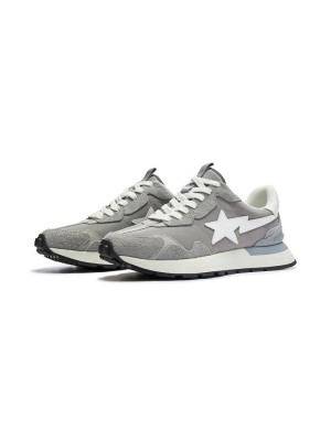 BAPE Roadsta Express Grey 1I20191015-GRY | Retro-Inspired Grey Suede Running Sneakers