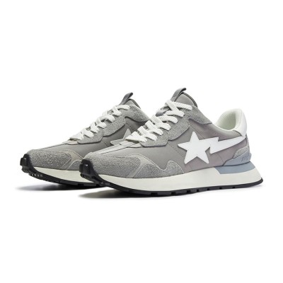 BAPE Roadsta Express Grey 1I20191015-GRY | Retro-Inspired Grey Suede Running Sneakers